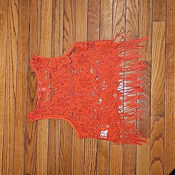H&M Coachella Crocheted Top size 10 Orange - Picture 3 of 3